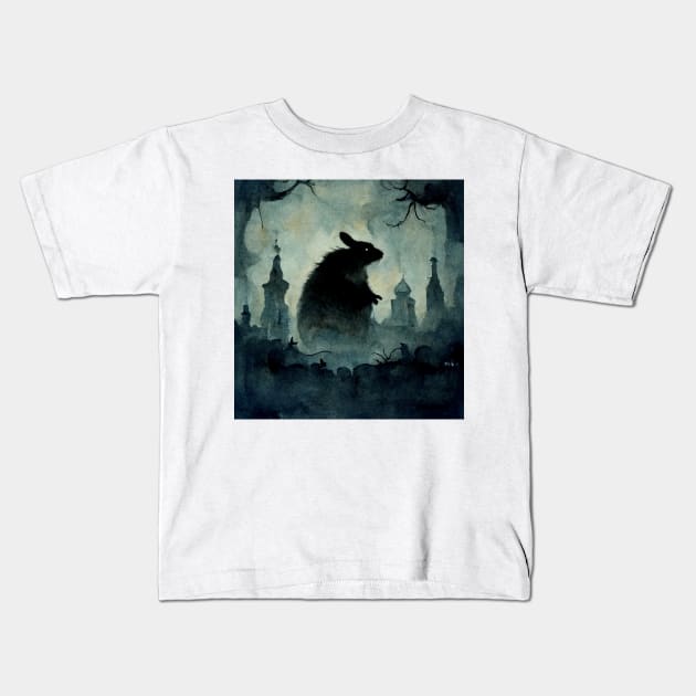 Monster Rodent Wandering at Night Kids T-Shirt by fistikci